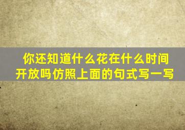 你还知道什么花在什么时间开放吗仿照上面的句式写一写