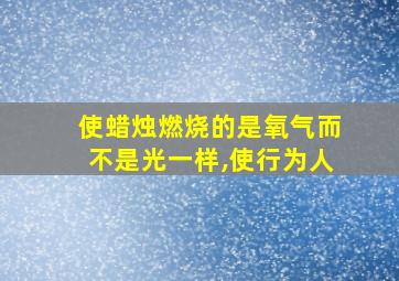 使蜡烛燃烧的是氧气而不是光一样,使行为人