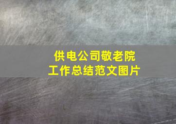 供电公司敬老院工作总结范文图片