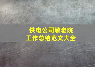 供电公司敬老院工作总结范文大全