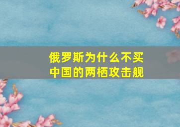 俄罗斯为什么不买中国的两栖攻击舰