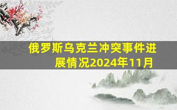 俄罗斯乌克兰冲突事件进展情况2024年11月