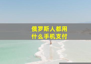 俄罗斯人都用什么手机支付