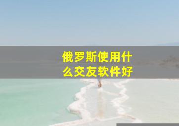 俄罗斯使用什么交友软件好