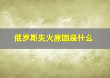 俄罗斯失火原因是什么