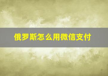 俄罗斯怎么用微信支付