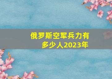 俄罗斯空军兵力有多少人2023年