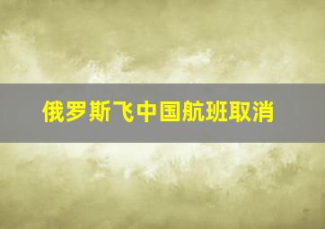 俄罗斯飞中国航班取消