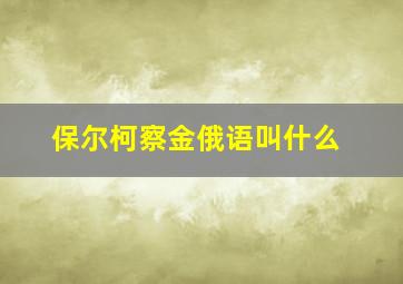 保尔柯察金俄语叫什么