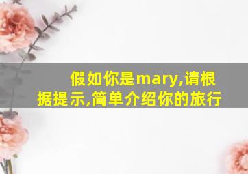 假如你是mary,请根据提示,简单介绍你的旅行