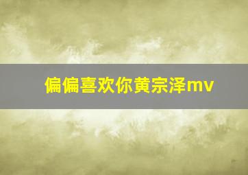 偏偏喜欢你黄宗泽mv