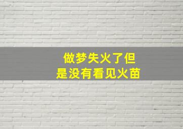 做梦失火了但是没有看见火苗