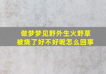 做梦梦见野外生火野草被烧了好不好呢怎么回事