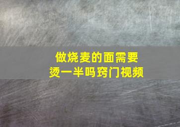 做烧麦的面需要烫一半吗窍门视频