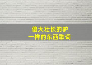 傻大壮长的驴一样的东西歌词