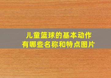 儿童篮球的基本动作有哪些名称和特点图片