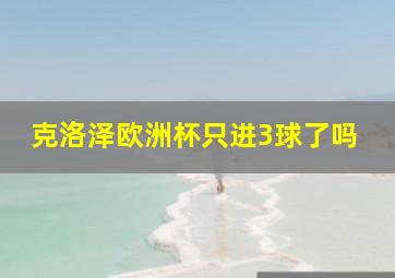 克洛泽欧洲杯只进3球了吗