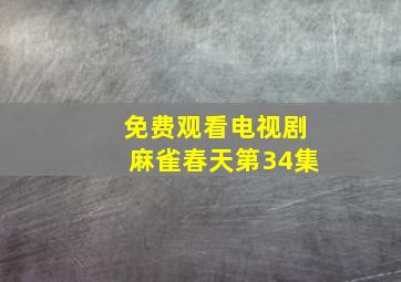 免费观看电视剧麻雀春天第34集