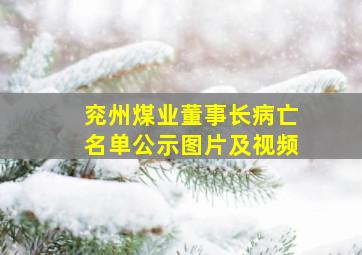 兖州煤业董事长病亡名单公示图片及视频