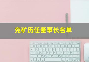 兖矿历任董事长名单