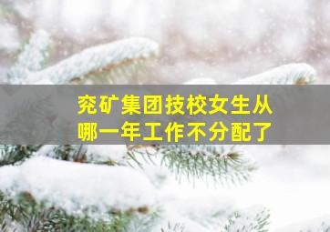 兖矿集团技校女生从哪一年工作不分配了