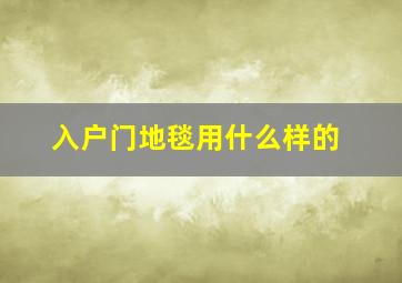 入户门地毯用什么样的