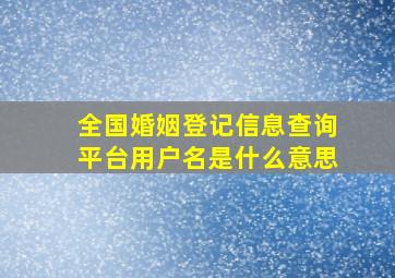 全国婚姻登记信息查询平台用户名是什么意思