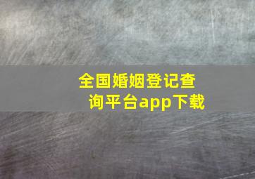 全国婚姻登记查询平台app下载