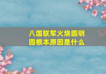 八国联军火烧圆明园根本原因是什么