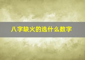 八字缺火的选什么数字