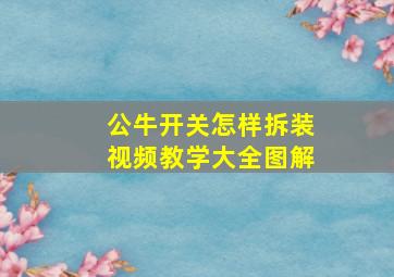 公牛开关怎样拆装视频教学大全图解