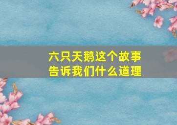 六只天鹅这个故事告诉我们什么道理