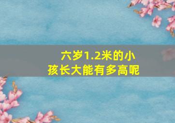 六岁1.2米的小孩长大能有多高呢