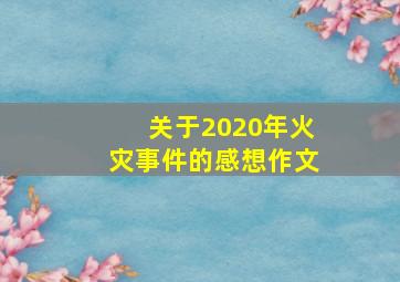 关于2020年火灾事件的感想作文