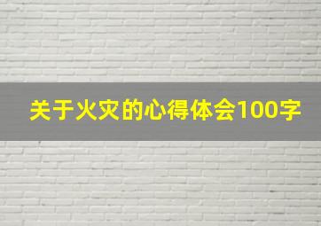 关于火灾的心得体会100字