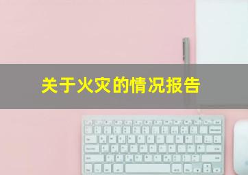 关于火灾的情况报告