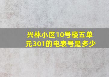 兴林小区10号楼五单元301的电表号是多少