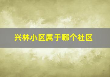 兴林小区属于哪个社区