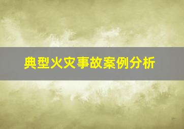 典型火灾事故案例分析