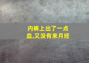 内裤上出了一点血,又没有来月经