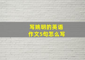 写姚明的英语作文5句怎么写