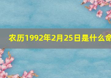 农历1992年2月25日是什么命