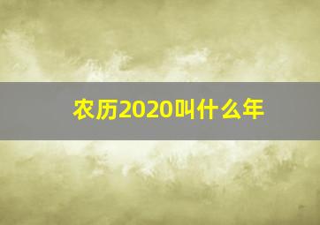 农历2020叫什么年