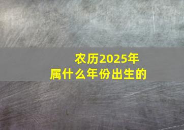 农历2025年属什么年份出生的