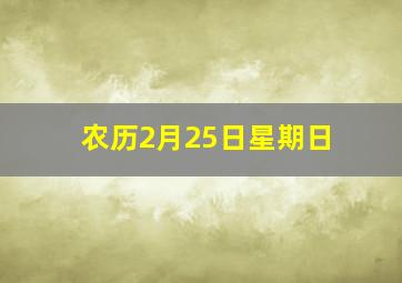 农历2月25日星期日