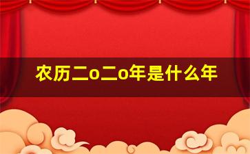 农历二o二o年是什么年