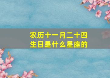 农历十一月二十四生日是什么星座的