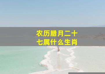 农历腊月二十七属什么生肖