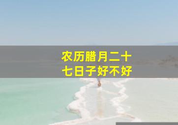 农历腊月二十七日子好不好