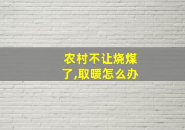 农村不让烧煤了,取暖怎么办